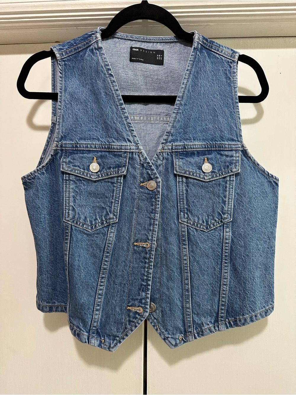 ASOS Light Blue Denim Vest with Black Label